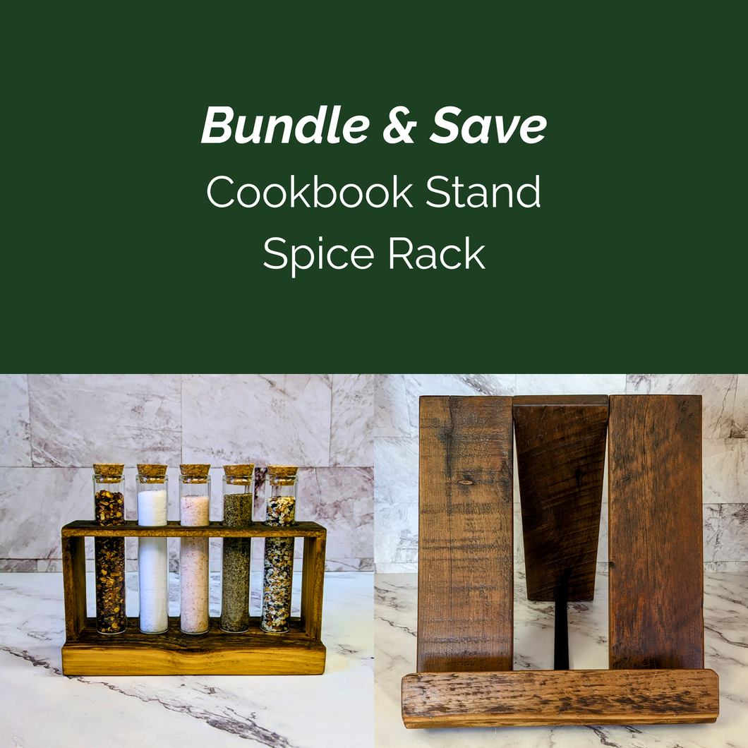 Cookbook Stand & Spice Rack Bundle