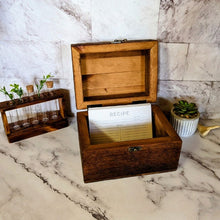 Load image into Gallery viewer, Reclaimed Wood Recipe Box (4x6 Recipe Cards)
