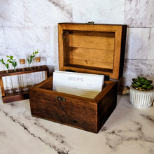 Load image into Gallery viewer, Reclaimed Wood Recipe Box (4x6 Recipe Cards)
