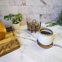 Load image into Gallery viewer, Engraved Floral Wood Coasters
