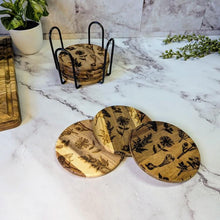 Load image into Gallery viewer, Engraved Floral Wood Coasters
